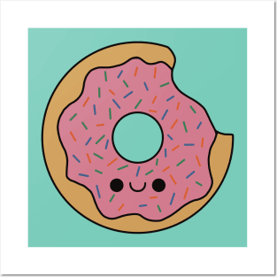 Cute Strawberry Donut - Kawaii Donut Posters and Art
